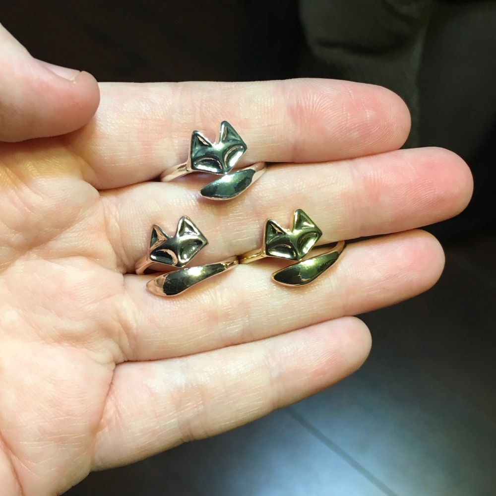 Adorable adjustable fox ring set - Picture 3 of 7